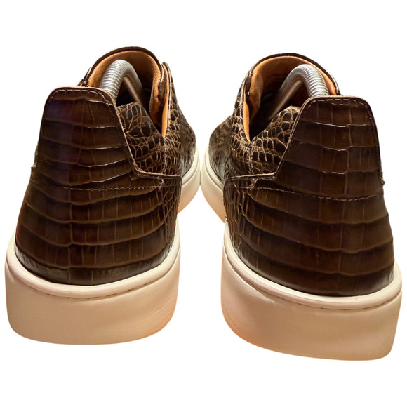 DONALD PLINER Alan Men\'s 10.5 Sport Sneaker Brown Croc Embossed Casual Shoe main image 5